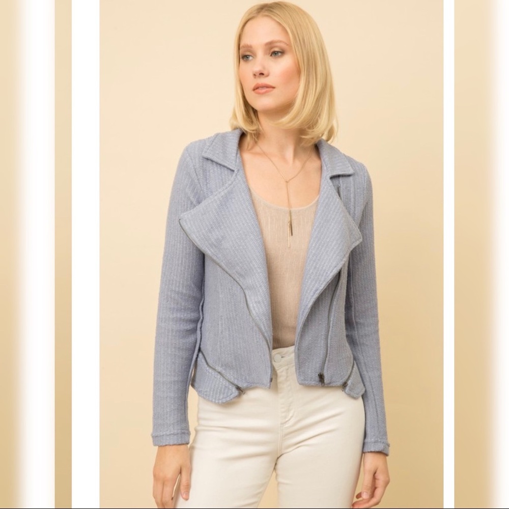Love in a mist - Blue Terry Moto Jacket - Picture 2 of 11